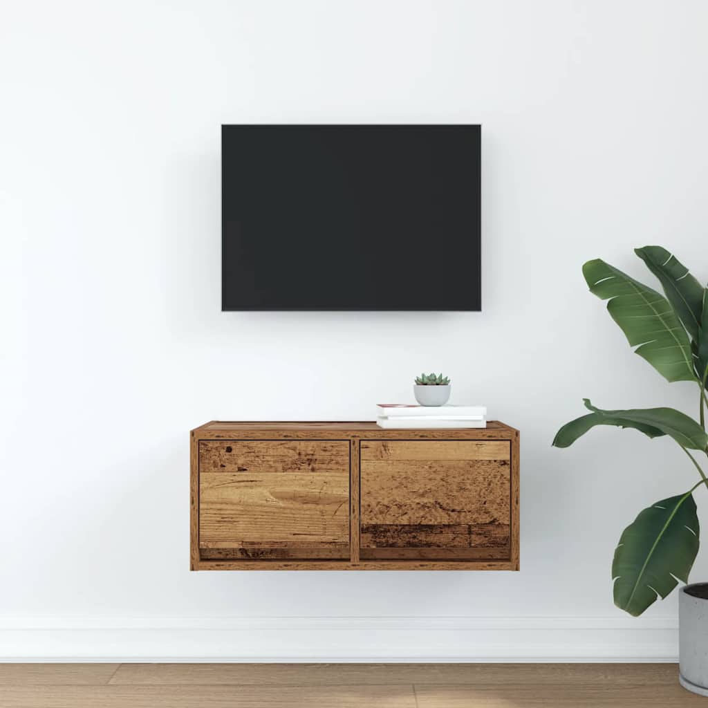 TV-meubel 60x31x25,5 cm bewerkt hout oud houtkleurig is nu te koop bij PeponiXL, paradijselijk wonen!