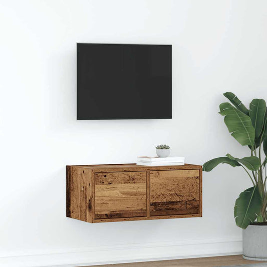 TV-meubel 60x31x25,5 cm bewerkt hout oud houtkleurig is nu te koop bij PeponiXL, paradijselijk wonen!