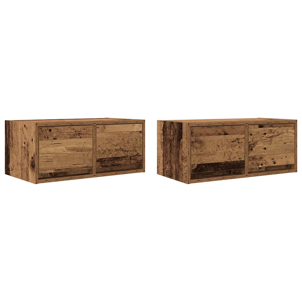 Tv-meubels 2 st 60x31x25,5 cm bewerkt hout oud houtkleurig is nu te koop bij PeponiXL, paradijselijk wonen!