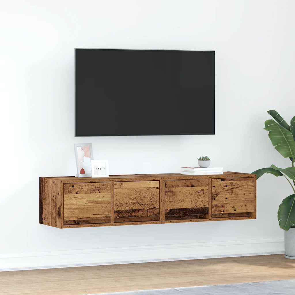 Tv-meubels 2 st 60x31x25,5 cm bewerkt hout oud houtkleurig is nu te koop bij PeponiXL, paradijselijk wonen!