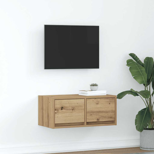 TV-meubel 60x31x25,5 cm bewerkt hout artisanaal eikenkleur is nu te koop bij PeponiXL, paradijselijk wonen!