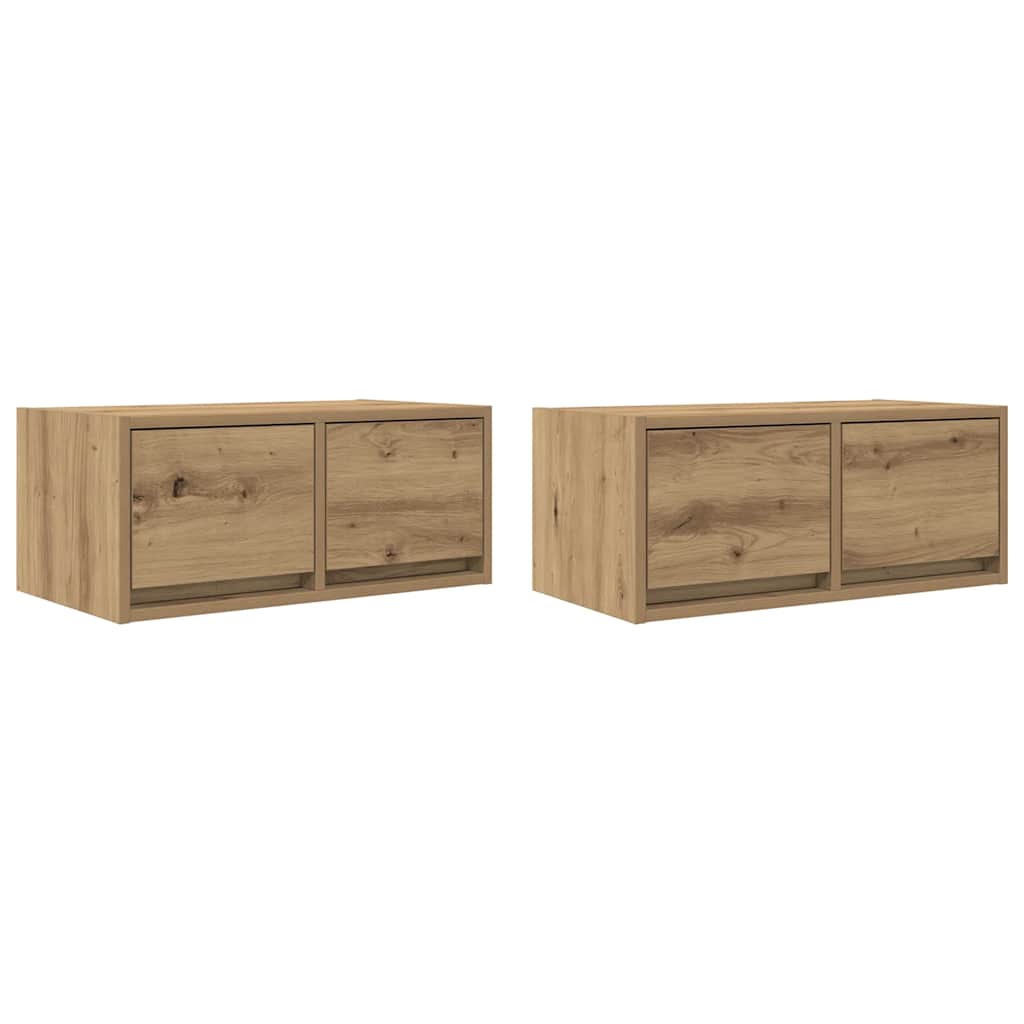 Tv-meubelen 2 st 60x31x25,5 cm bewerkt hout artisanaal eiken is nu te koop bij PeponiXL, paradijselijk wonen!