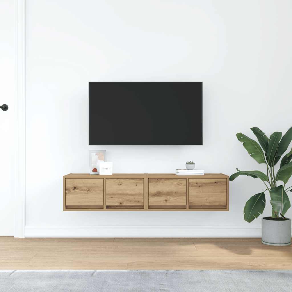 Tv-meubelen 2 st 60x31x25,5 cm bewerkt hout artisanaal eiken is nu te koop bij PeponiXL, paradijselijk wonen!