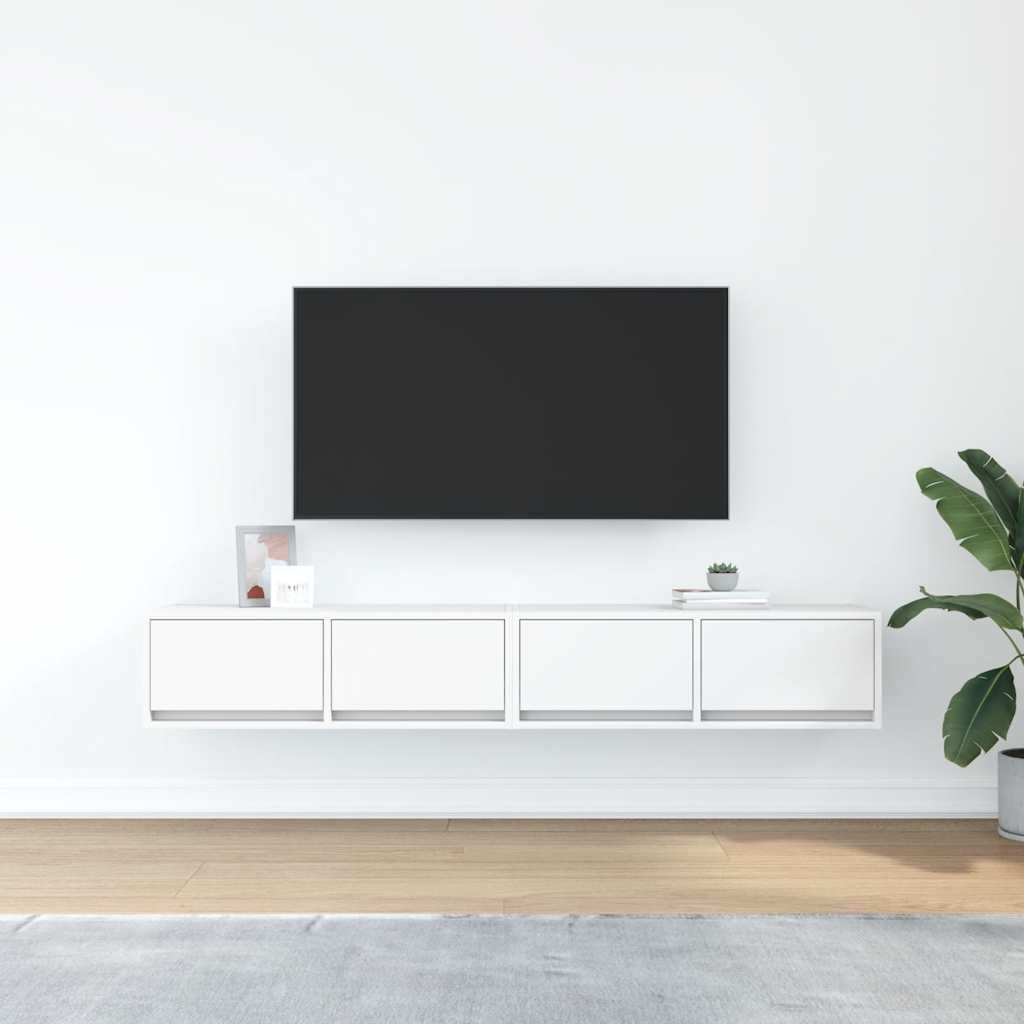 Tv-meubelen 2 st 80x31x25,5 cm bewerkt hout wit is nu te koop bij PeponiXL, paradijselijk wonen!
