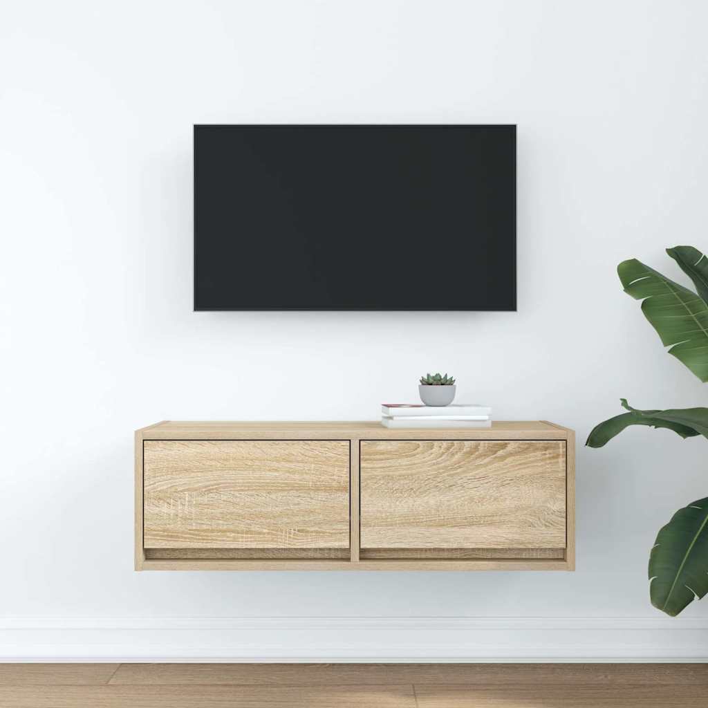 Tv-meubel 80x31x25,5 cm bewerkt hout sonoma eikenkleurig is nu te koop bij PeponiXL, paradijselijk wonen!