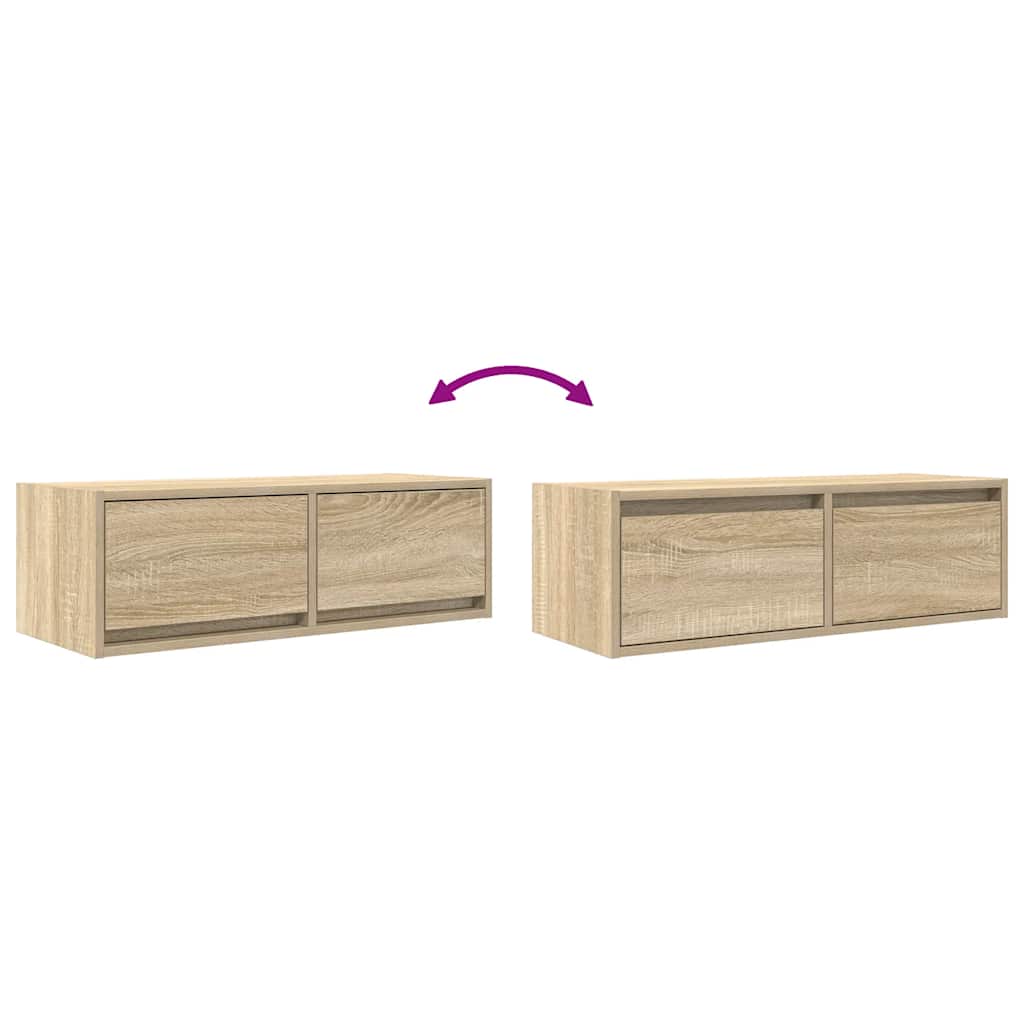 Tv-meubels 2 st 80x31x25,5 cm bewerkt hout sonoma eikenkleurig is nu te koop bij PeponiXL, paradijselijk wonen!