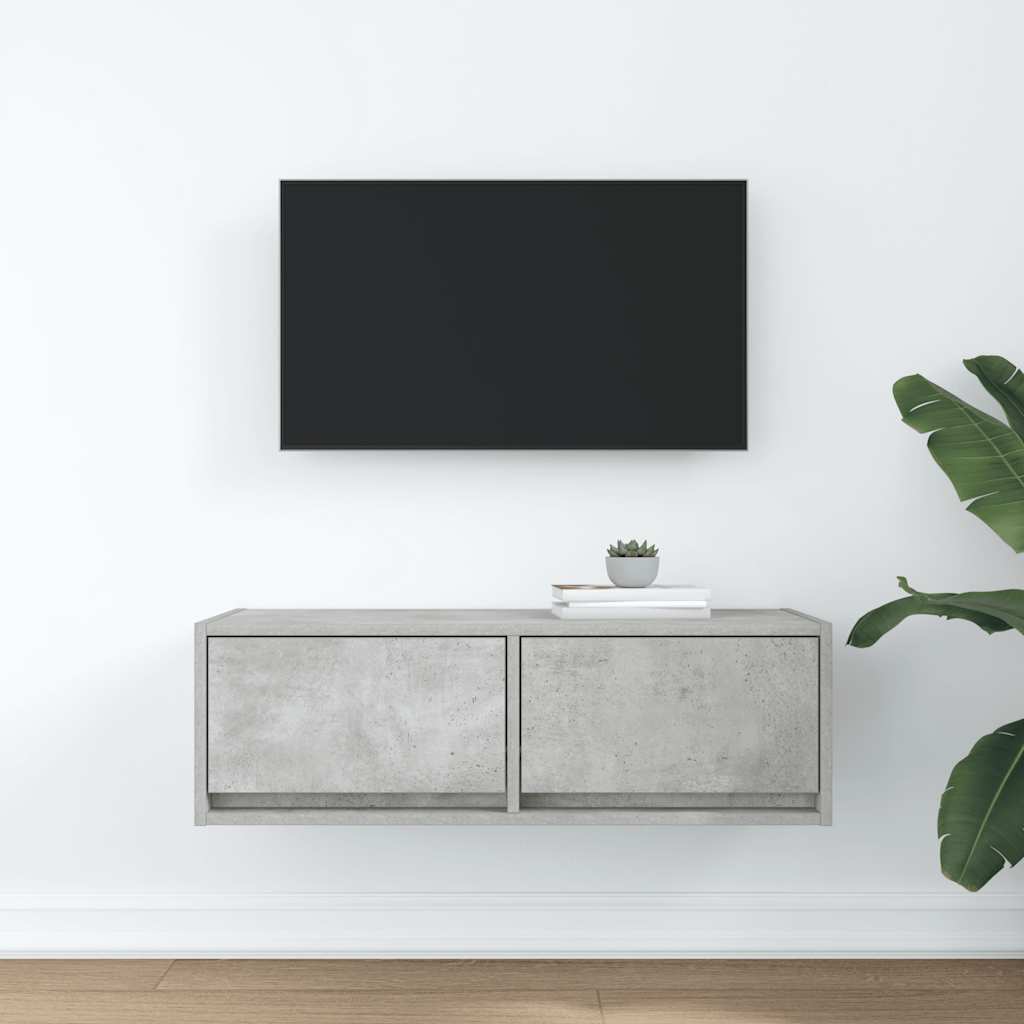 Tv-meubel 80x31x25,5 cm bewerkt hout betongrijs is nu te koop bij PeponiXL, paradijselijk wonen!
