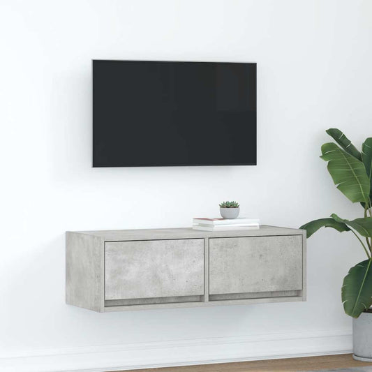 Tv-meubel 80x31x25,5 cm bewerkt hout betongrijs is nu te koop bij PeponiXL, paradijselijk wonen!