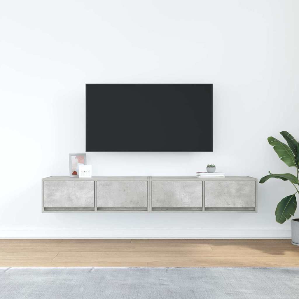 Tv-meubels 2 st 80x31x25,5 cm bewerkt hout betongrijs is nu te koop bij PeponiXL, paradijselijk wonen!