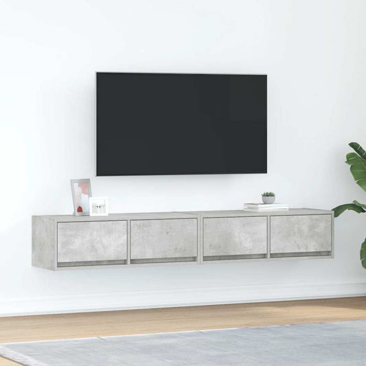Tv-meubels 2 st 80x31x25,5 cm bewerkt hout betongrijs is nu te koop bij PeponiXL, paradijselijk wonen!