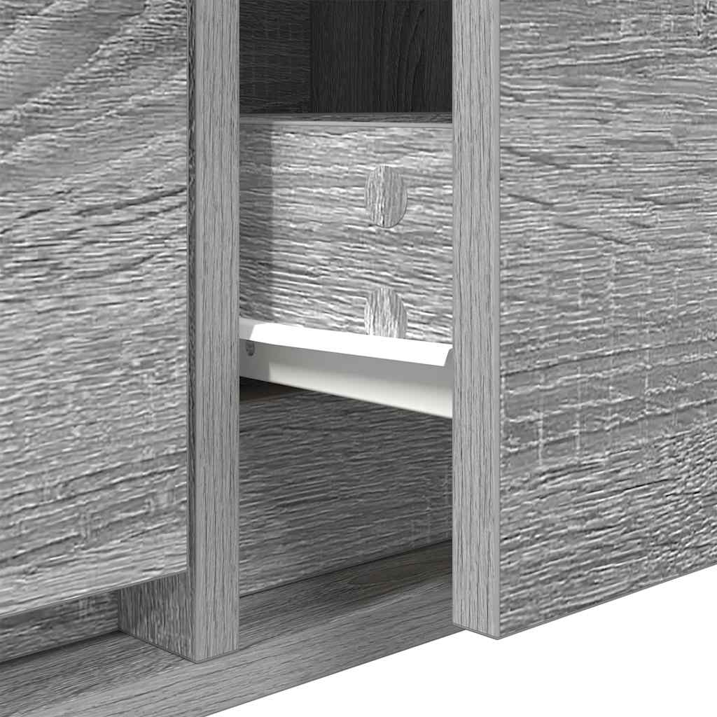 Tv-meubel 80x31x25,5 cm bewerkt hout grijs sonoma eikenkleurig is nu te koop bij PeponiXL, paradijselijk wonen!