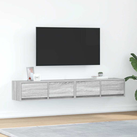 Tv-meubelen 2 st 80x31x25,5 cm bewerkt hout grijs sonoma eiken is nu te koop bij PeponiXL, paradijselijk wonen!