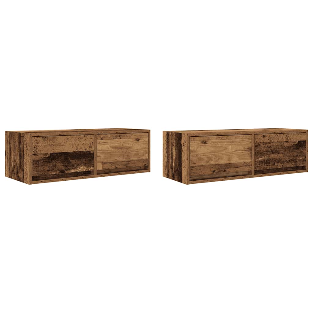 Tv-meubels 2 st 80x31x25,5 cm bewerkt hout oud houtkleurig is nu te koop bij PeponiXL, paradijselijk wonen!