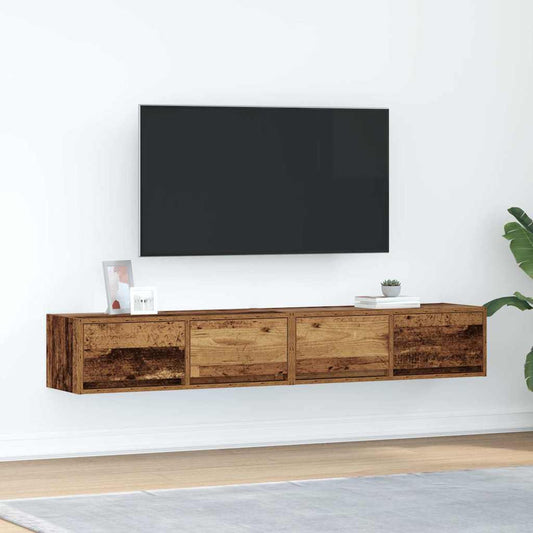 Tv-meubels 2 st 80x31x25,5 cm bewerkt hout oud houtkleurig is nu te koop bij PeponiXL, paradijselijk wonen!