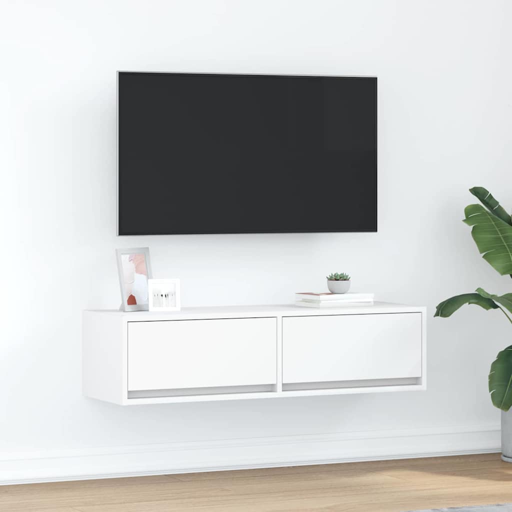 TV-kast met lade Wit 100 x 31 x 25,5 cm Bewerkt hout is nu te koop bij PeponiXL, paradijselijk wonen!