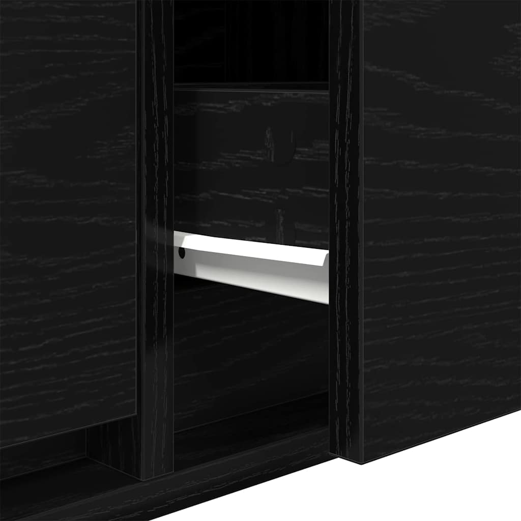 TV-kast met lade Zwart eiken 100 x 31 x 25,5 cm Bewerkt hout is nu te koop bij PeponiXL, paradijselijk wonen!