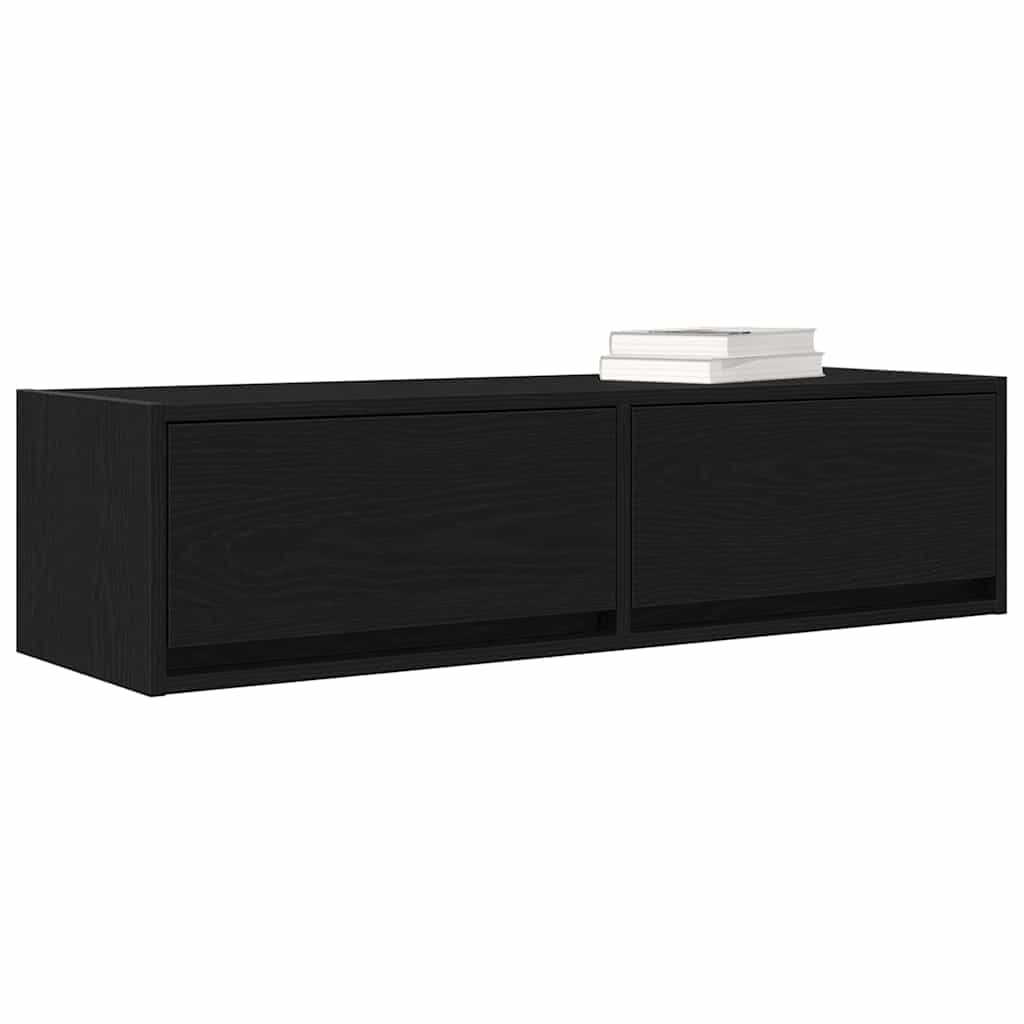 TV-kast met lade Zwart eiken 100 x 31 x 25,5 cm Bewerkt hout is nu te koop bij PeponiXL, paradijselijk wonen!