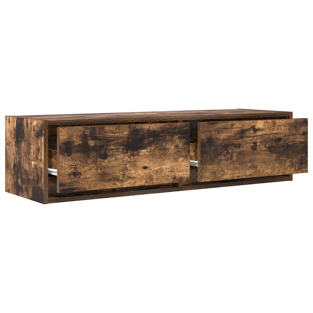 TV-kast met lade Gerookt eiken 100 x 31 x 25,5 cm Bewerkt hout is nu te koop bij PeponiXL, paradijselijk wonen!