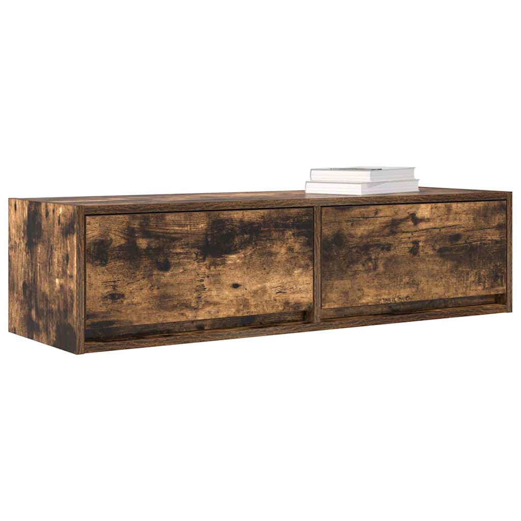 TV-kast met lade Gerookt eiken 100 x 31 x 25,5 cm Bewerkt hout is nu te koop bij PeponiXL, paradijselijk wonen!