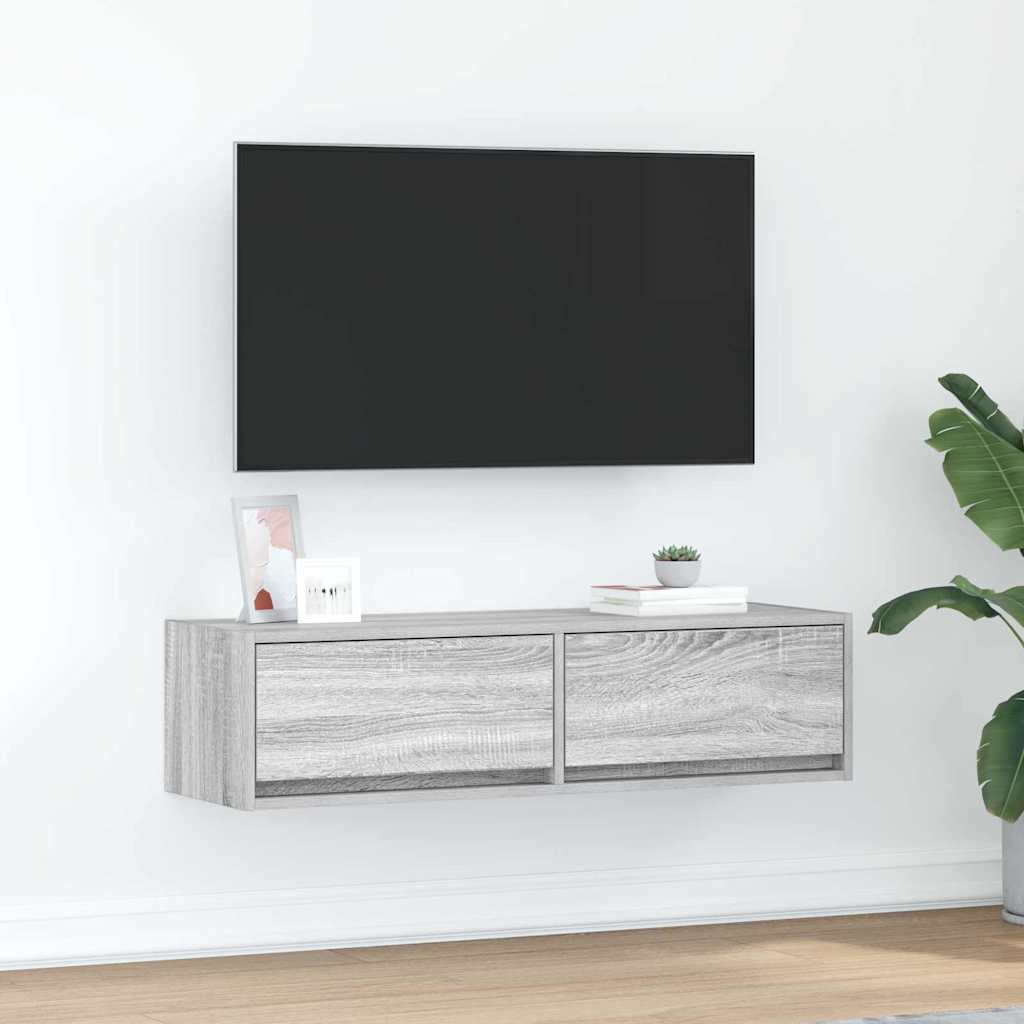 TV-kast met lade Grijs sonoma 100 x 31 x 25,5 cm Bewerkt hout is nu te koop bij PeponiXL, paradijselijk wonen!