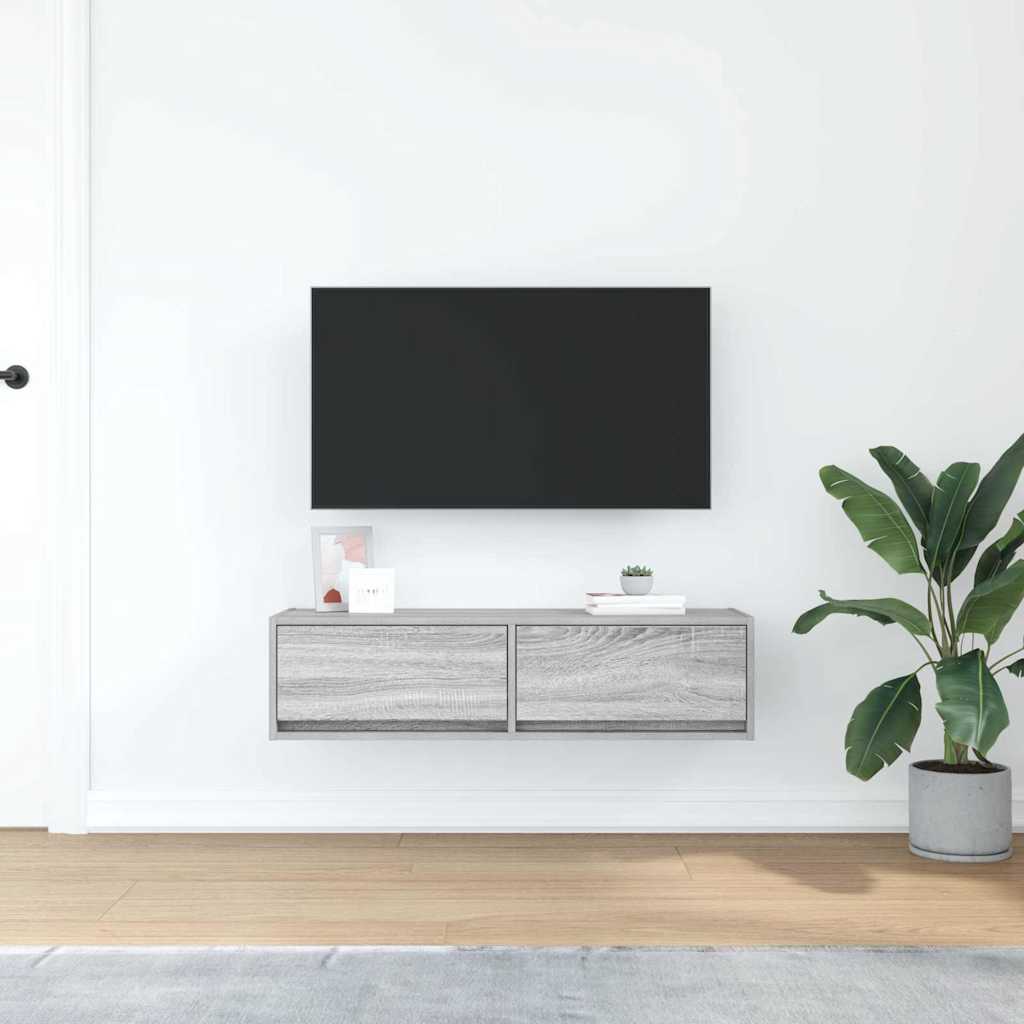 TV-kast met lade Grijs sonoma 100 x 31 x 25,5 cm Bewerkt hout is nu te koop bij PeponiXL, paradijselijk wonen!