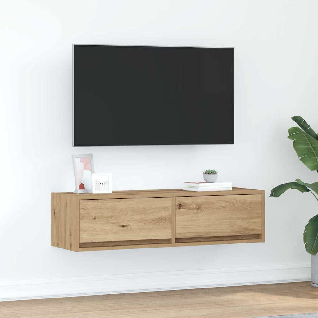 TV-kast artisanaal eikenkleurig 100 x 31 x 25,5 cm Bewerkt hout is nu te koop bij PeponiXL, paradijselijk wonen!