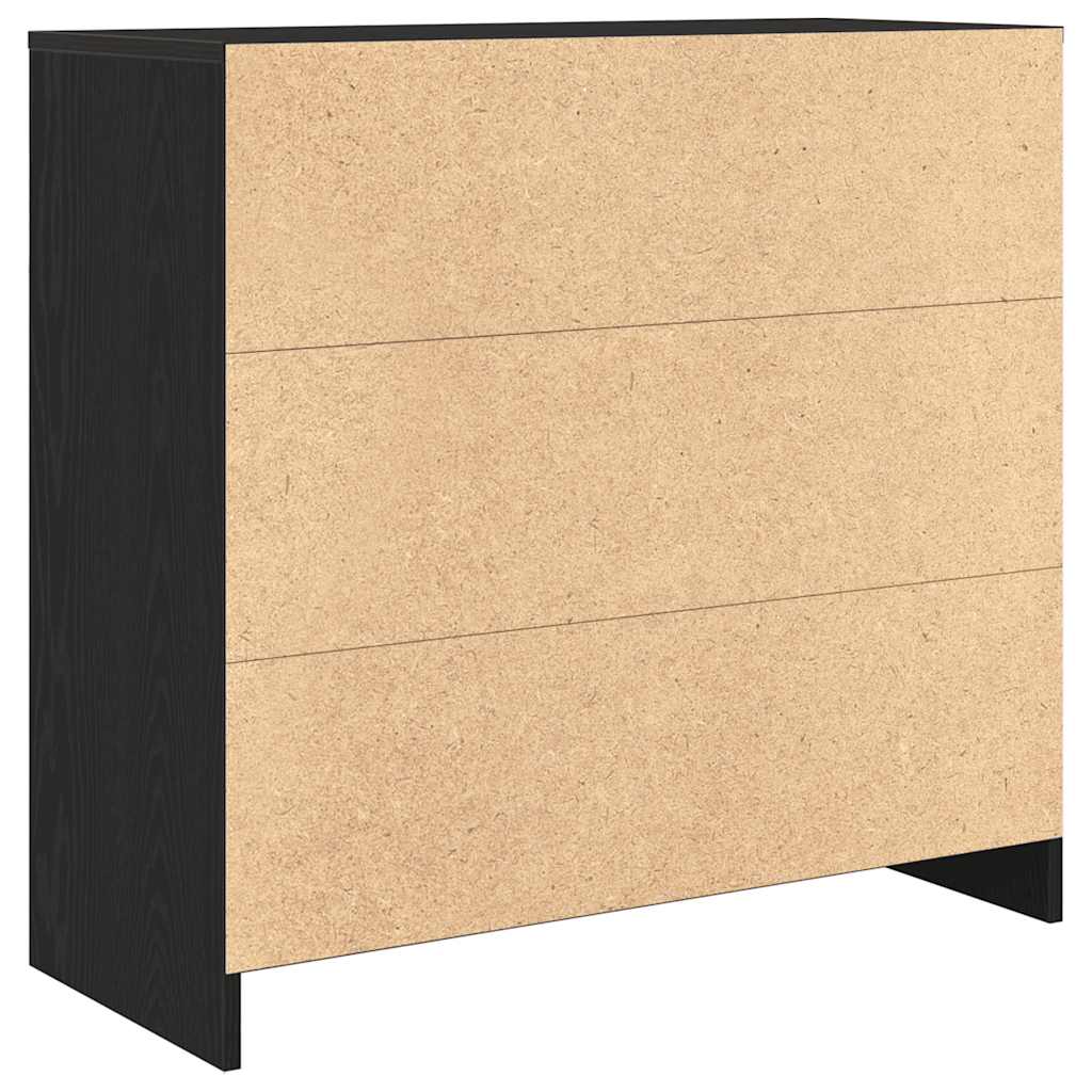 Dressoir met lade 80x34x76 cm spaanplaat zwart eikenkleurig is nu te koop bij PeponiXL, paradijselijk wonen!