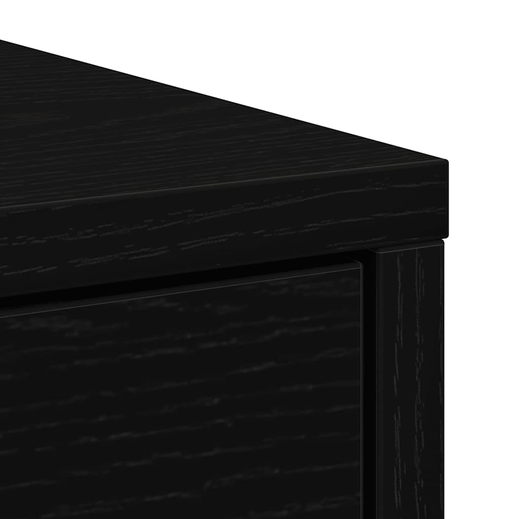 Dressoir met lade 80x34x76 cm spaanplaat zwart eikenkleurig is nu te koop bij PeponiXL, paradijselijk wonen!
