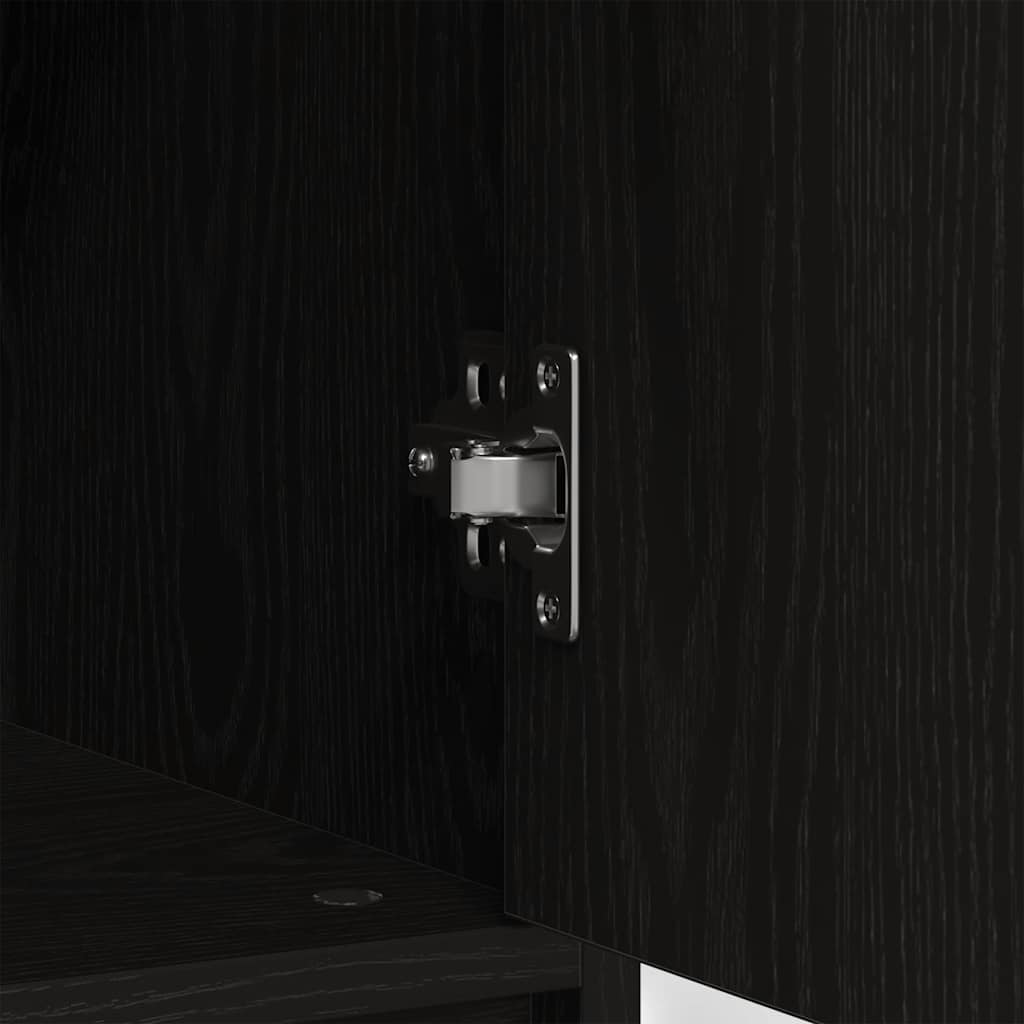 Dressoir met lade 80x34x76 cm spaanplaat zwart eikenkleurig is nu te koop bij PeponiXL, paradijselijk wonen!