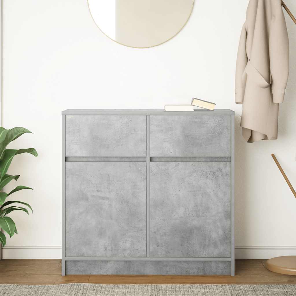 Dressoir met lade 80x34x76 cm spaanplaat betongrijs is nu te koop bij PeponiXL, paradijselijk wonen!