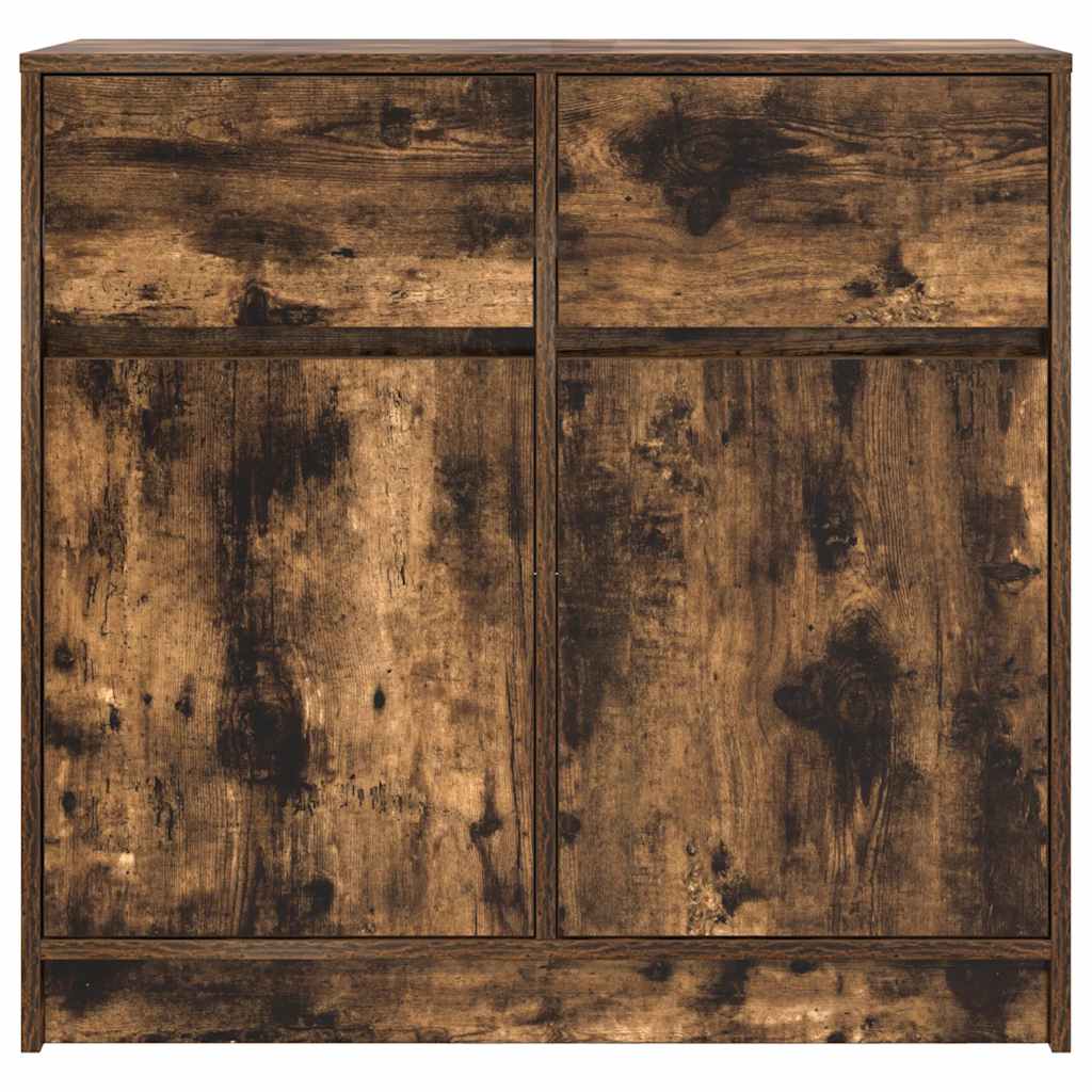 Dressoir met lade 80x34x76 cm spaanplaat gerookt eikenkleurig is nu te koop bij PeponiXL, paradijselijk wonen!