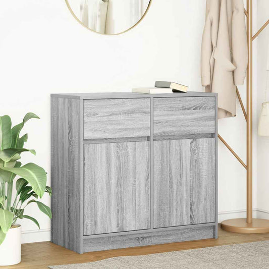 Dressoir met lade 80x34x76 cm spaanplaat grijs sonoma is nu te koop bij PeponiXL, paradijselijk wonen!