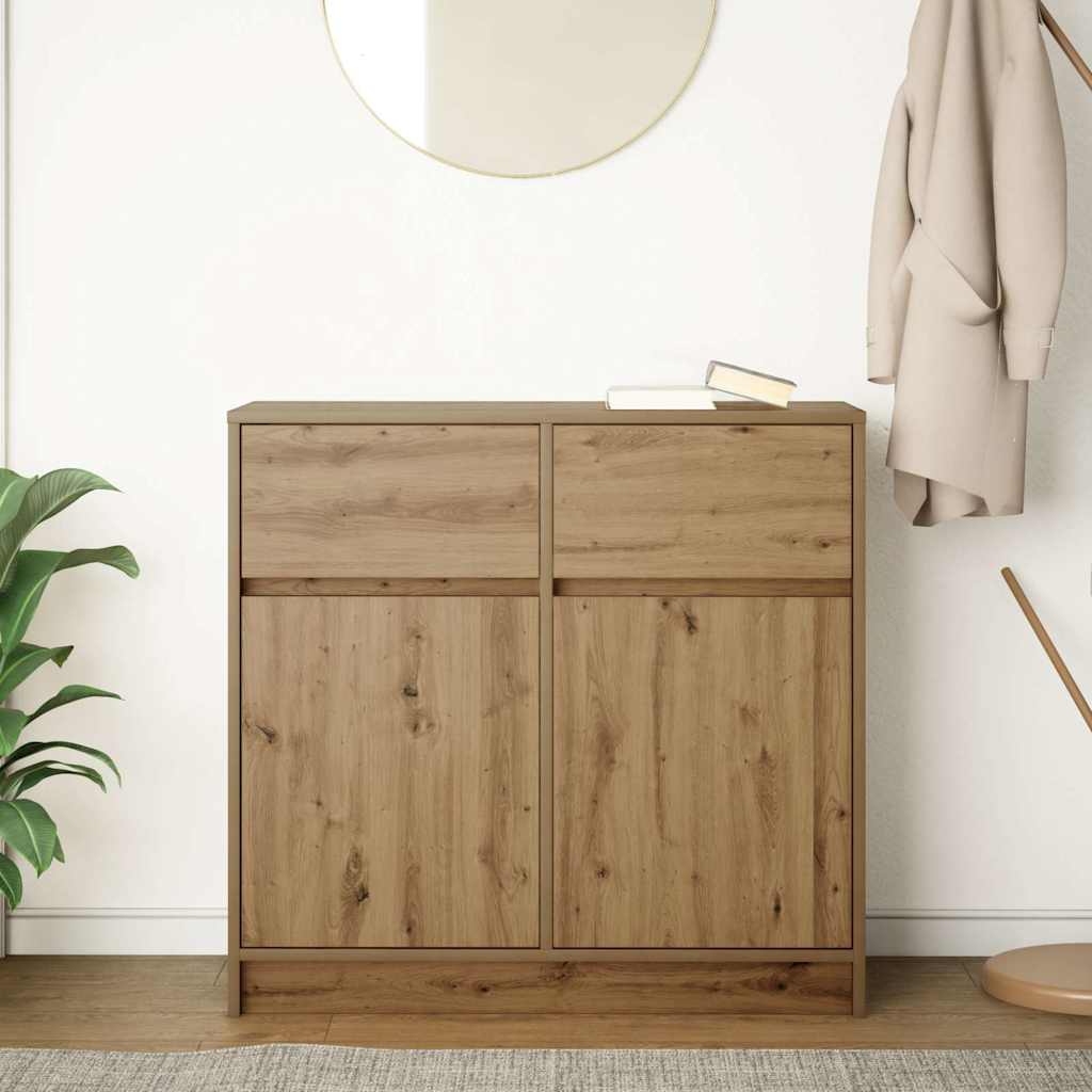 Dressoir lade 80x34x76 cm spaanplaat artisanaal eikenkleurig is nu te koop bij PeponiXL, paradijselijk wonen!