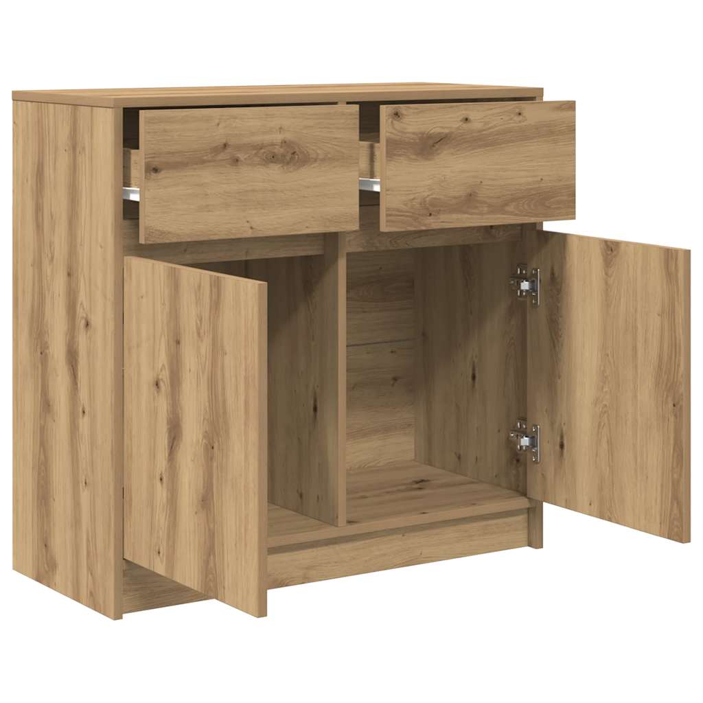 Dressoir lade 80x34x76 cm spaanplaat artisanaal eikenkleurig is nu te koop bij PeponiXL, paradijselijk wonen!