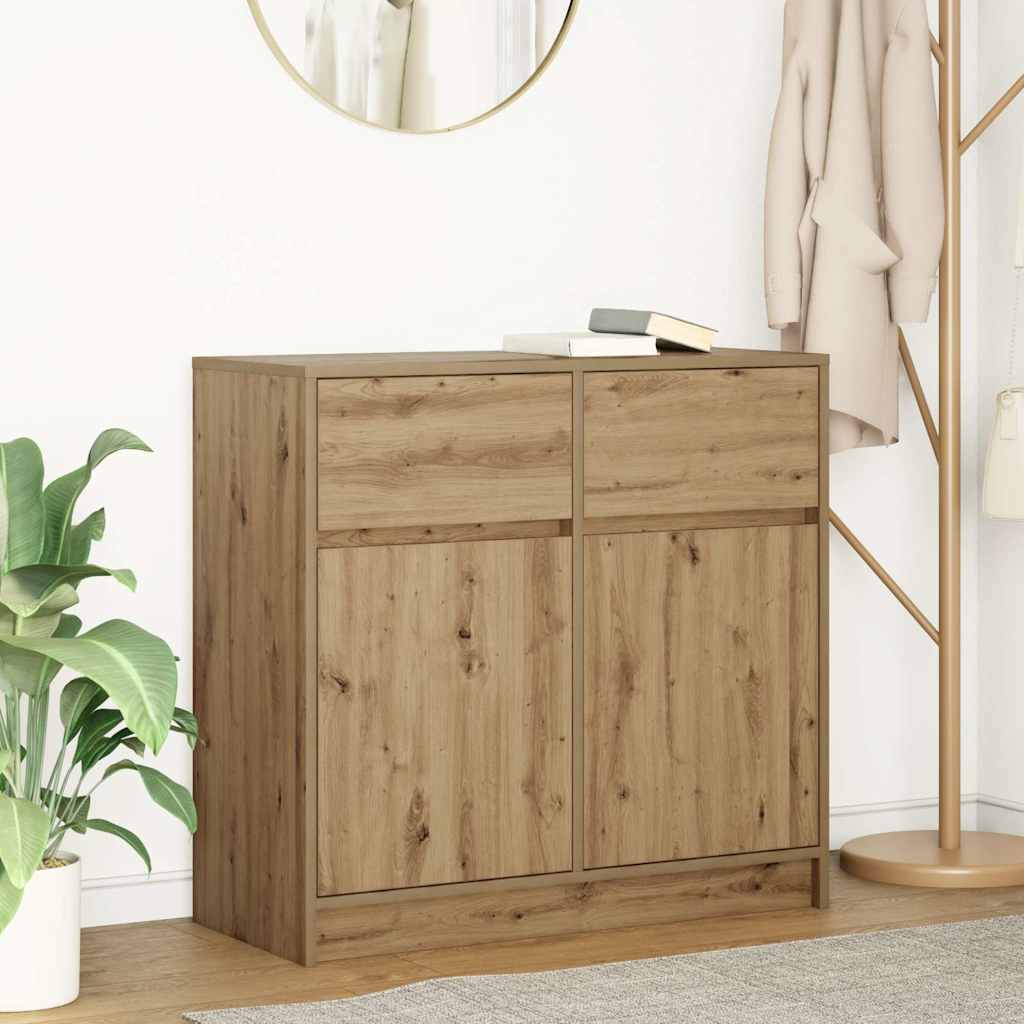 Dressoir lade 80x34x76 cm spaanplaat artisanaal eikenkleurig is nu te koop bij PeponiXL, paradijselijk wonen!