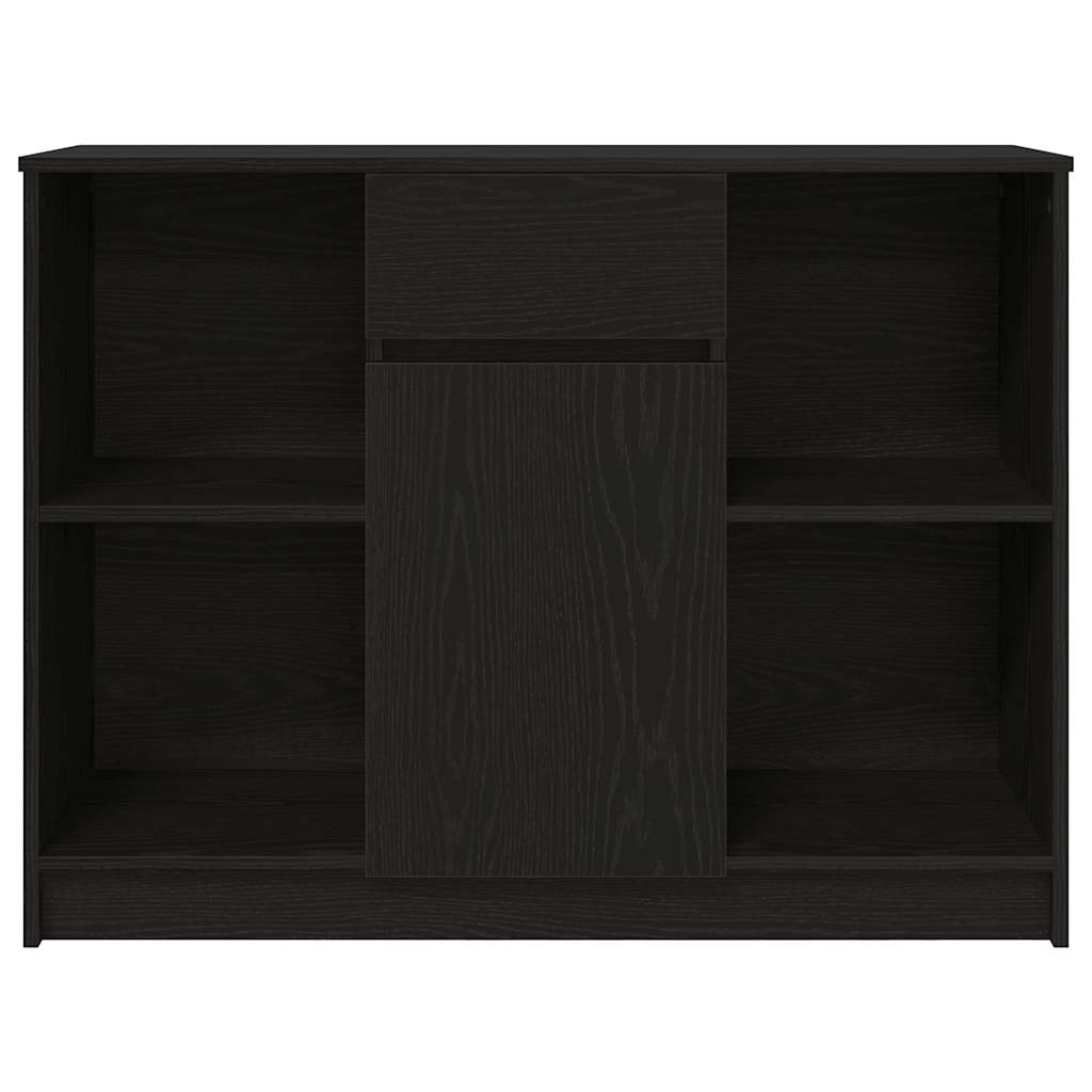 Dressoir met lade 101x35x76 cm spaanplaat zwart eikenkleurig is nu te koop bij PeponiXL, paradijselijk wonen!