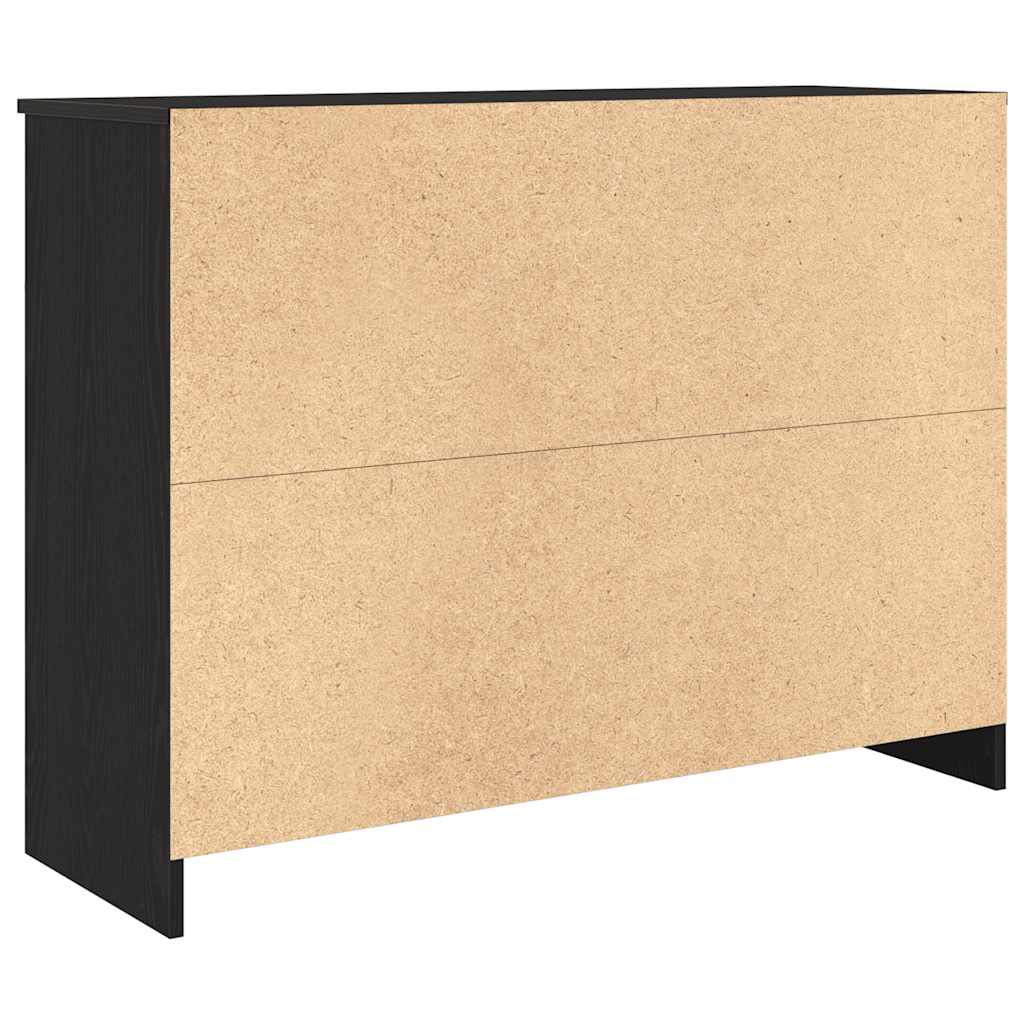 Dressoir met lade 101x35x76 cm spaanplaat zwart eikenkleurig is nu te koop bij PeponiXL, paradijselijk wonen!