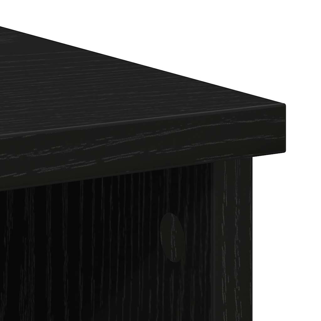 Dressoir met lade 101x35x76 cm spaanplaat zwart eikenkleurig is nu te koop bij PeponiXL, paradijselijk wonen!