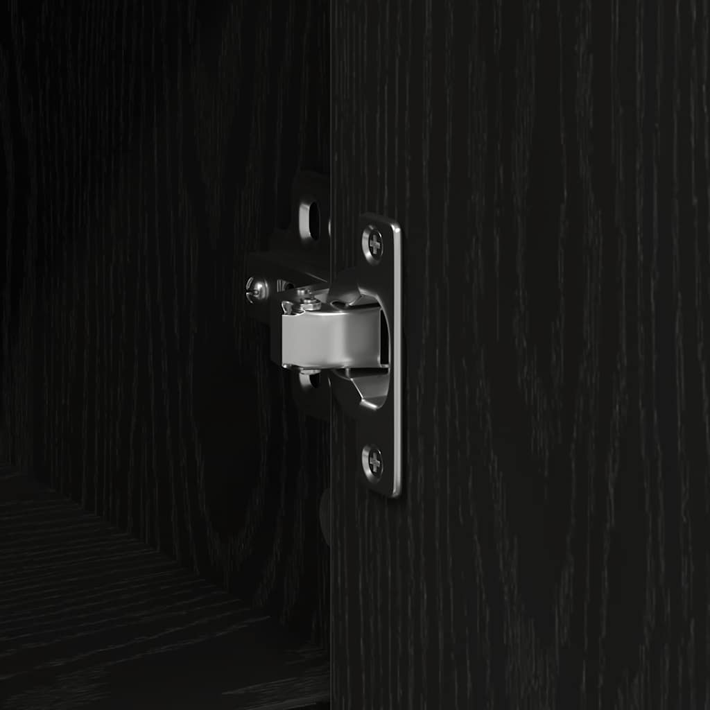 Dressoir met lade 101x35x76 cm spaanplaat zwart eikenkleurig is nu te koop bij PeponiXL, paradijselijk wonen!