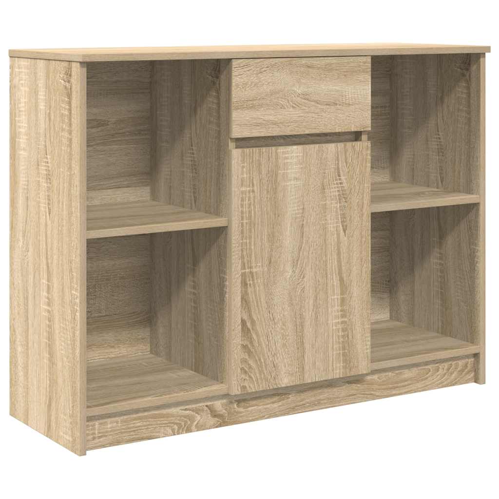 Dressoir met lade 101x35x76 cm spaanplaat sonoma eikenkleurig is nu te koop bij PeponiXL, paradijselijk wonen!