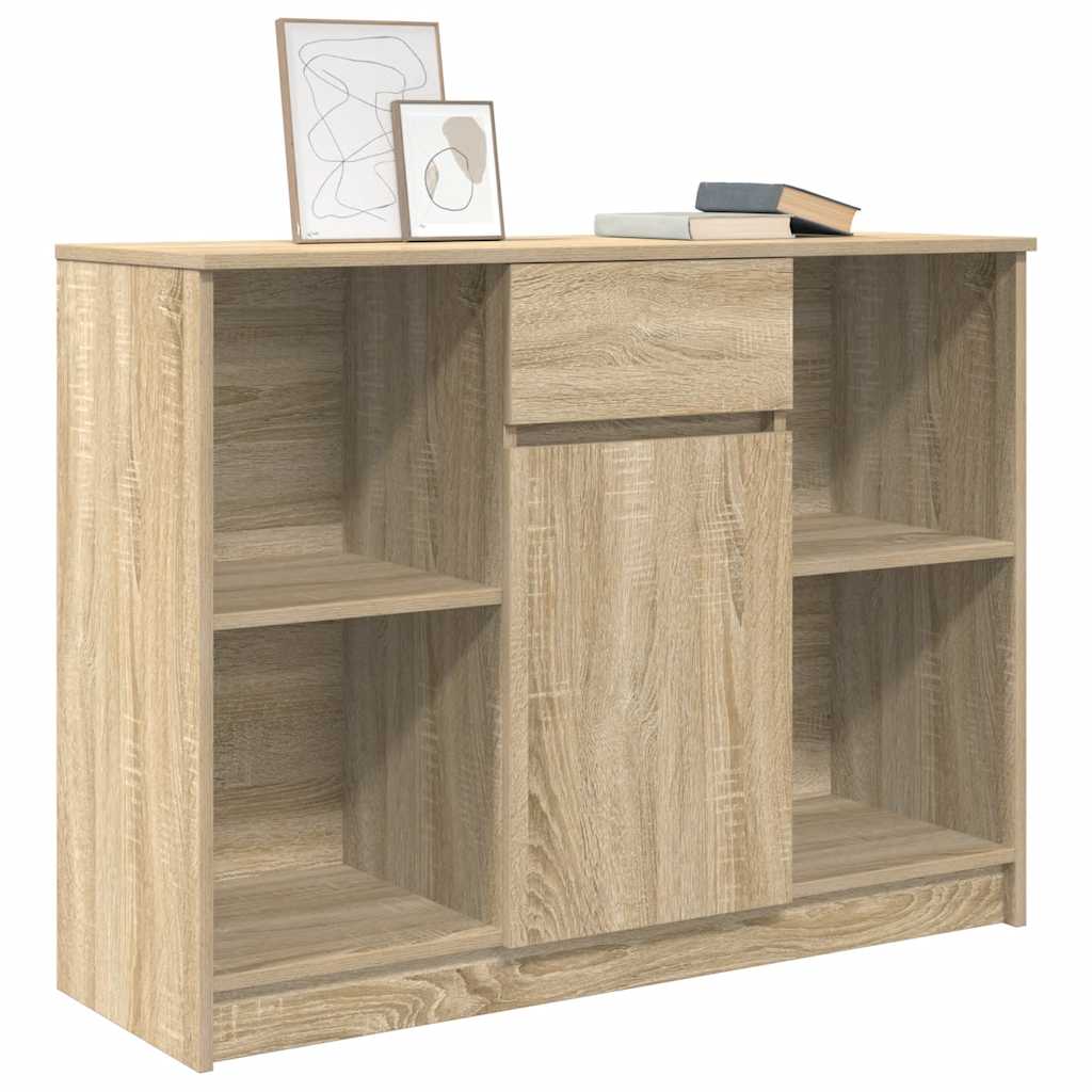 Dressoir met lade 101x35x76 cm spaanplaat sonoma eikenkleurig is nu te koop bij PeponiXL, paradijselijk wonen!