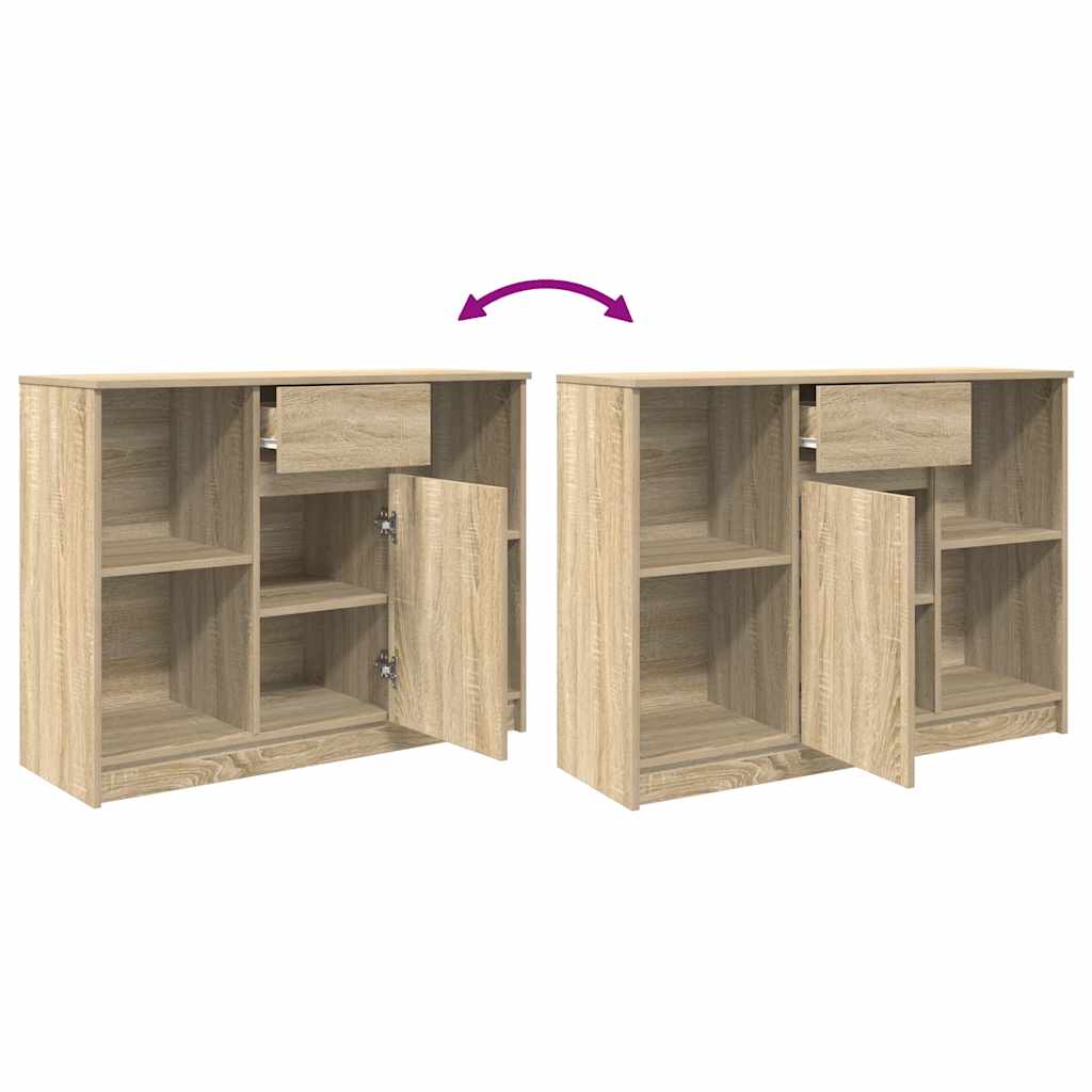 Dressoir met lade 101x35x76 cm spaanplaat sonoma eikenkleurig is nu te koop bij PeponiXL, paradijselijk wonen!