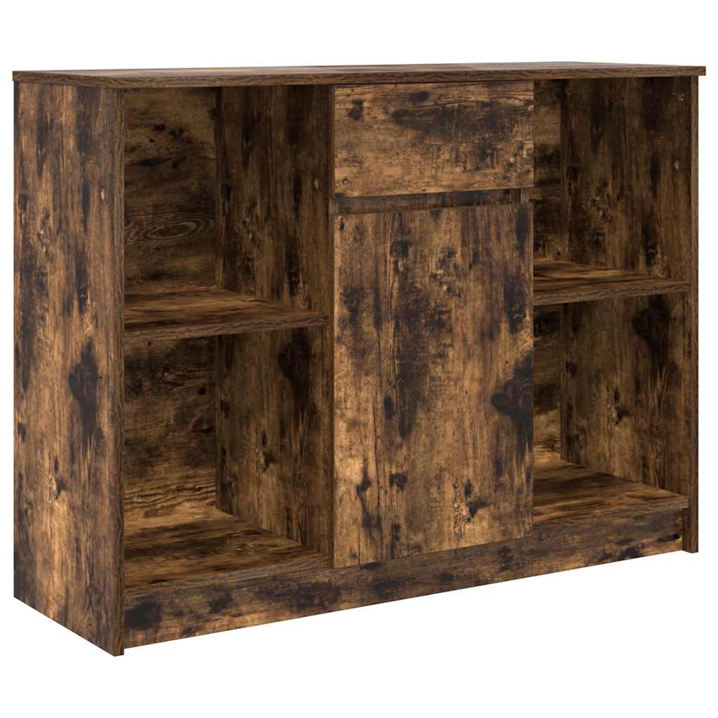 Dressoir met lade 101x35x76 cm spaanplaat gerookt eikenkleurig is nu te koop bij PeponiXL, paradijselijk wonen!
