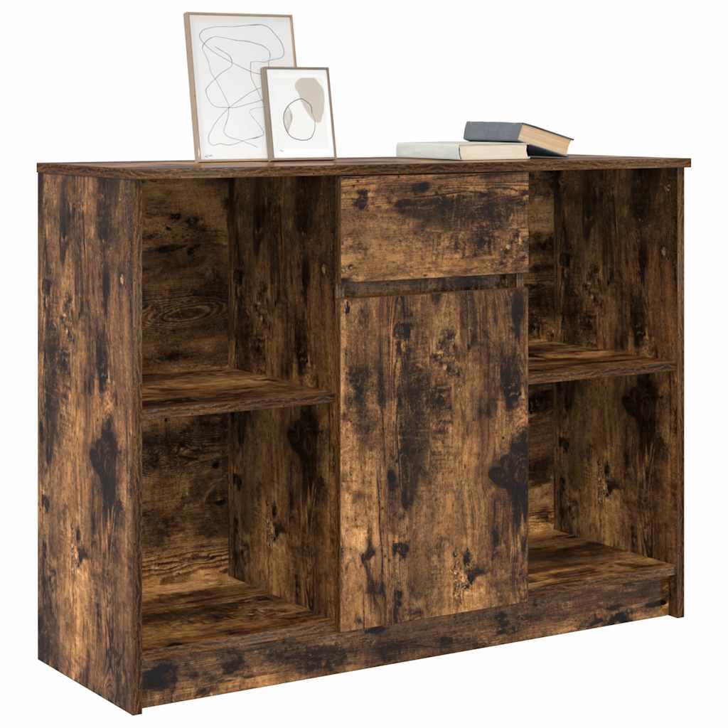 Dressoir met lade 101x35x76 cm spaanplaat gerookt eikenkleurig is nu te koop bij PeponiXL, paradijselijk wonen!
