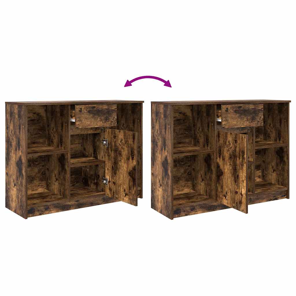 Dressoir met lade 101x35x76 cm spaanplaat gerookt eikenkleurig is nu te koop bij PeponiXL, paradijselijk wonen!