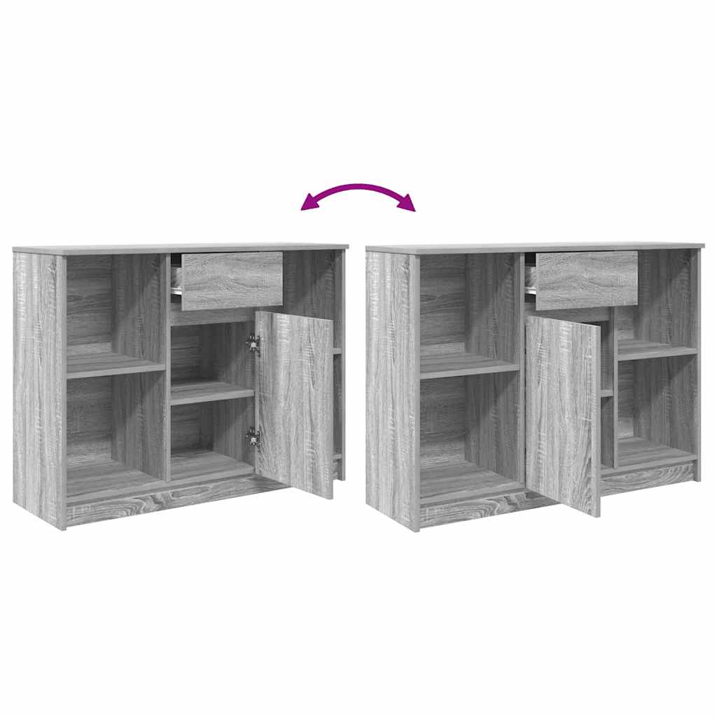 Dressoir met lade 101x35x76 cm spaanplaat grijs Sonoma is nu te koop bij PeponiXL, paradijselijk wonen!