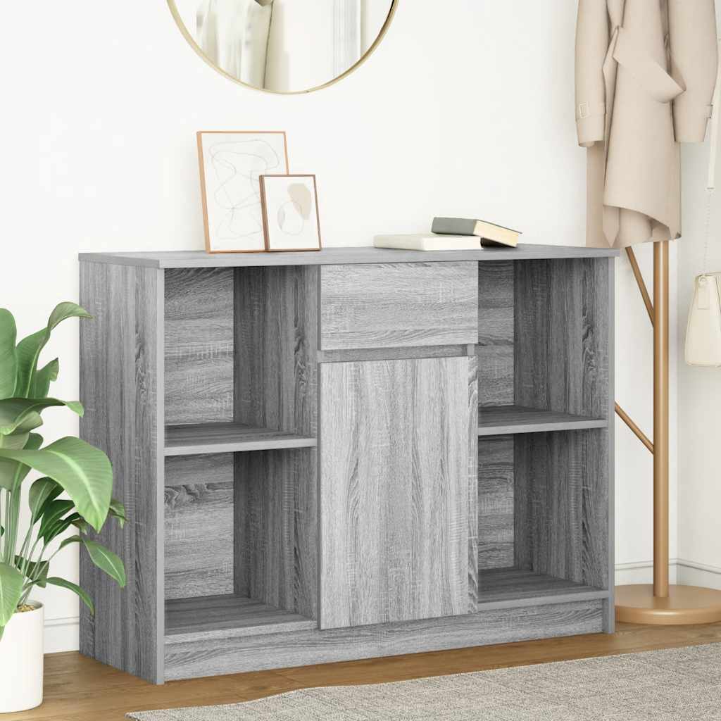 Dressoir met lade 101x35x76 cm spaanplaat grijs Sonoma is nu te koop bij PeponiXL, paradijselijk wonen!