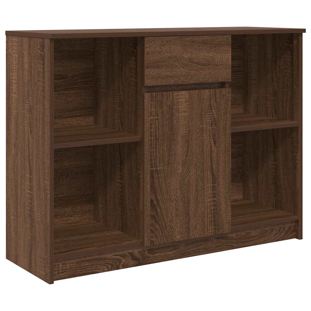 Dressoir met lade 101x35x76 cm spaanplaat bruin eikenkleurig is nu te koop bij PeponiXL, paradijselijk wonen!