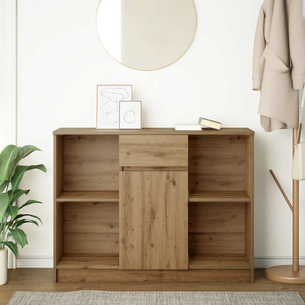 Dressoir lade 101x35x76 cm spaanplaat artisanaal eikenkleurig is nu te koop bij PeponiXL, paradijselijk wonen!