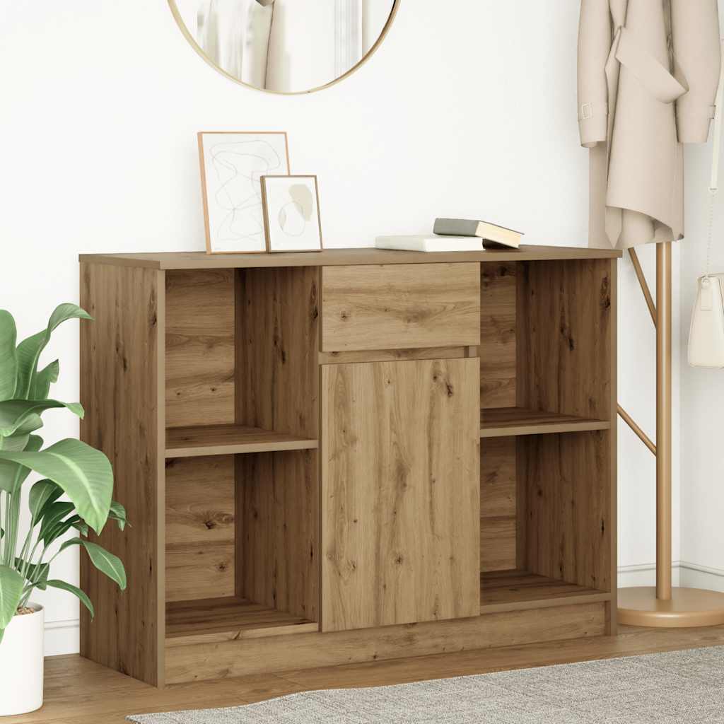 Dressoir lade 101x35x76 cm spaanplaat artisanaal eikenkleurig is nu te koop bij PeponiXL, paradijselijk wonen!